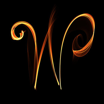 Smoke like handwritten font Letter W