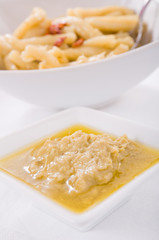 Pasta with artichoke pesto.