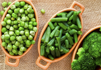 green peas and green beans