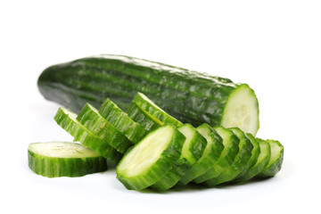 fresh cucumber isolated on white