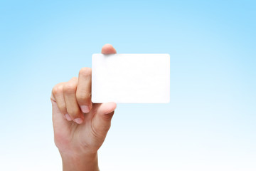 hand holding business card