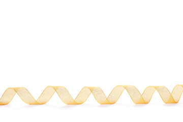 beautiful golden ribbon isolated on white