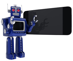 robot and smartphone