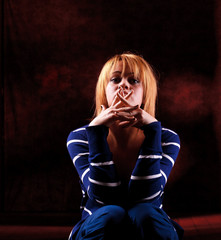 Girl sitting on the stool
