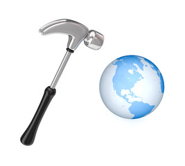 Earth and big chromed hammer.