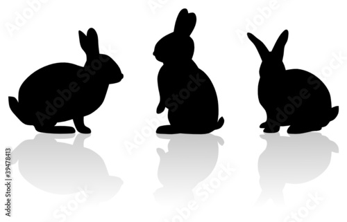 "set of rabbit silhouettes" stock image and royaltyfree