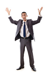 Young bisinessman isolated on white