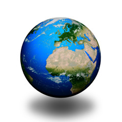 earth isolated in white background