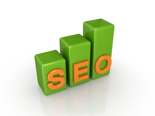 Green graph with a word SEO.