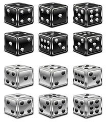 Dices on white