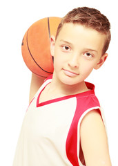 boy with basketball