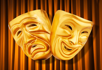 Theatre performance concept with masks
