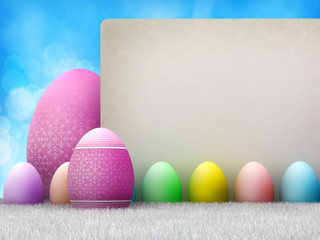 Happy Easter - colored eggs and copy space - Template design
