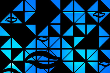 Abstract blue light behind black