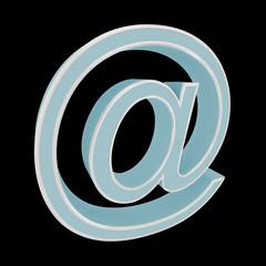Fototapeta premium Blue plastic email sign