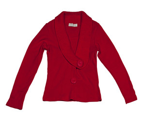 Children's red knitted-jacket