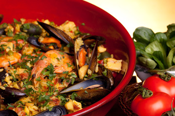 Terracotta Pan With Paella
