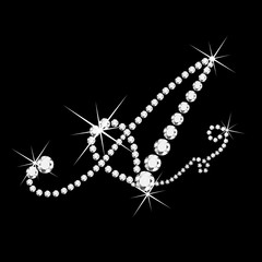 A iltalic letter with diamonds