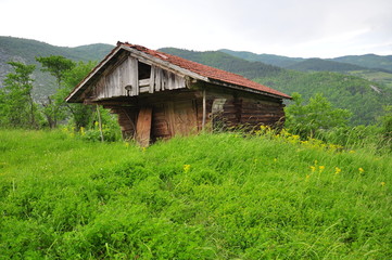 Fototapeta na wymiar wooden hut in anatolia