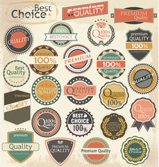 Retro label style collection set