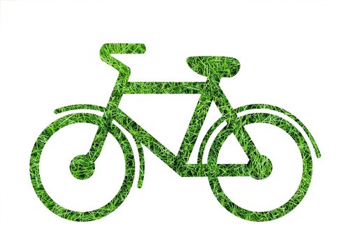 green grass bicycle on white background clip art preview