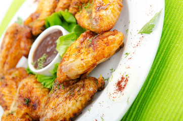Chicken wings in the plate
