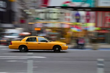 Foto auf Glas Taxi am Times Square, New York City, USA © Jan Schuler