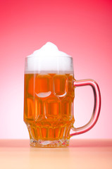 Beer glass on the table