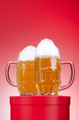 Beer glass on the table