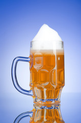 Beer glass on the table