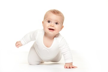 Baby girl isolated on white background