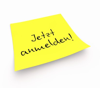 Notizzettel - Jetzt anmelden!