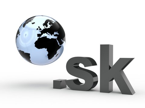 3D Domain sk mit Weltkugel