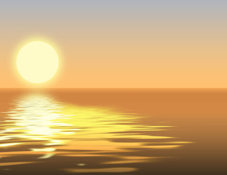 Beautiful  sunset above the sea