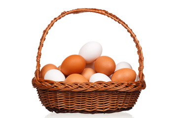 Eggs in wicker basket