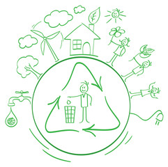 cartoon eco packing set