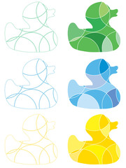 Abstract rubber ducks