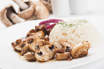Mushrooms with rice
