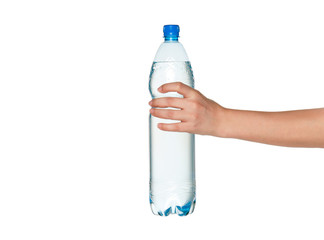 Hand with bottle of water