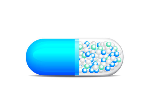 icon of one medical tablets with granules