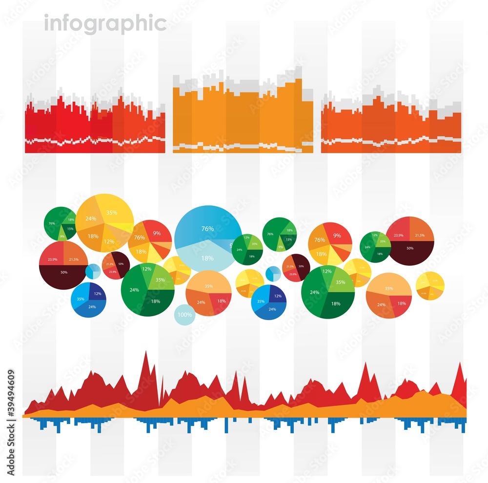 Poster infographic vector graphs and elements. vector illustration.