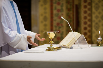 Priest during a wedding ceremony/nuptial mass