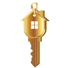 House key gold vector