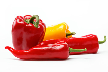 Healthy food. Fresh vegetables. Peppers on a white background.