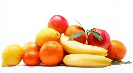 citrus fruits isolated on a white background.