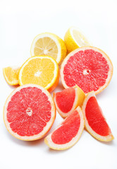 Naklejka na ściany i meble citrus fruits isolated on a white background.