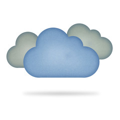 Recycle paper cloud , isolated on white