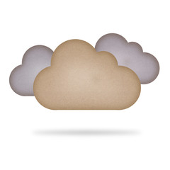 Recycle paper cloud , isolated on white
