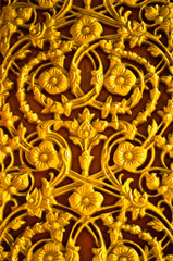 Golden flower pattern on the door
