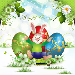 Easter card with bunny